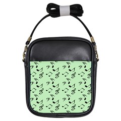 Mint Green Music Girls Sling Bags