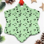 Mint Green Music Ornament (Snowflake) Front