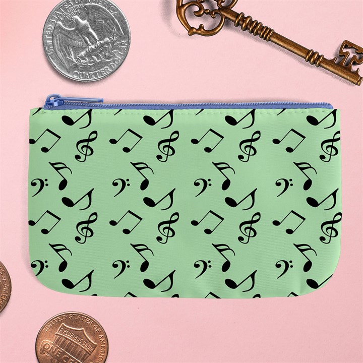 Mint Green Music Large Coin Purse