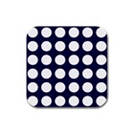 Big Dot Blue Rubber Square Coaster (4 pack)  Front