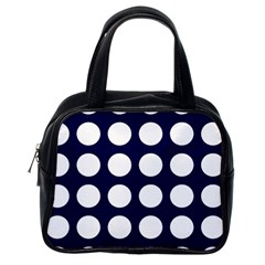 Big Dot Blue Classic Handbags (one Side) by snowwhitegirl