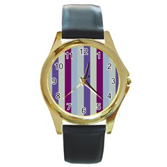 Sea The Sky Round Gold Metal Watch by snowwhitegirl