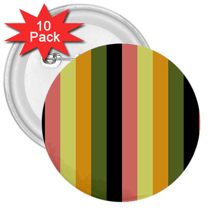 Afternoon 3  Buttons (10 pack) 