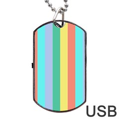 Summer Stripes Dog Tag Usb Flash (two Sides) by snowwhitegirl