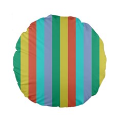 Summer Stripes Standard 15  Premium Flano Round Cushions by snowwhitegirl