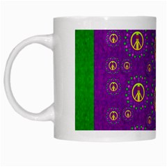 Peace Be With Us In Love And Understanding White Mugs by pepitasart