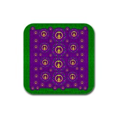 Peace Be With Us In Love And Understanding Rubber Square Coaster (4 Pack)  by pepitasart