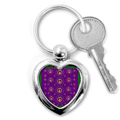 Peace Be With Us In Love And Understanding Key Chains (heart)  by pepitasart