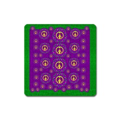 Peace Be With Us In Love And Understanding Square Magnet by pepitasart