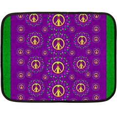 Peace Be With Us In Love And Understanding Double Sided Fleece Blanket (mini)  by pepitasart