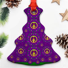 Peace Be With Us In Love And Understanding Christmas Tree Ornament (two Sides) by pepitasart