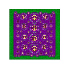 Peace Be With Us In Love And Understanding Small Satin Scarf (square) by pepitasart