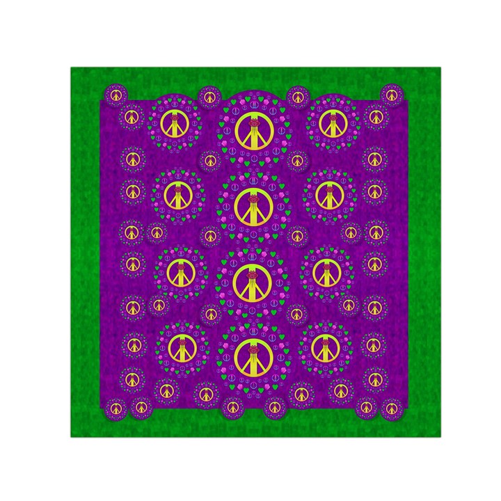 Peace Be With Us In Love And Understanding Small Satin Scarf (Square)