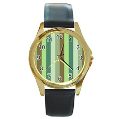 Pistachio Ice Cream Round Gold Metal Watch by snowwhitegirl