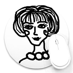 20s Girl Round Mousepads by snowwhitegirl