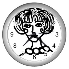 20s Girl Wall Clocks (silver)  by snowwhitegirl