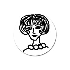 20s Girl Magnet 3  (round) by snowwhitegirl