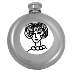 20s Girl Round Hip Flask (5 Oz) by snowwhitegirl