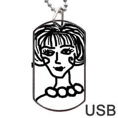 20s Girl Dog Tag Usb Flash (one Side) by snowwhitegirl