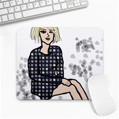 Girl Sitting Large Mousepads