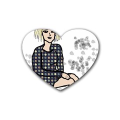 Girl Sitting Heart Coaster (4 Pack)  by snowwhitegirl