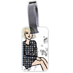 Girl Sitting Luggage Tags (Two Sides)