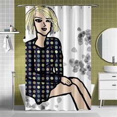 Girl Sitting Shower Curtain 48  x 72  (Small) 