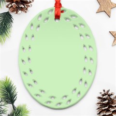 Baby Green Ornament (oval Filigree) by snowwhitegirl