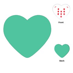 Seafoamy Green Playing Cards (heart)  by snowwhitegirl