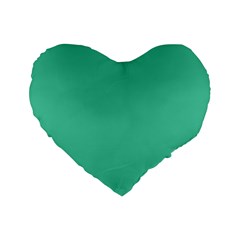 Seafoamy Green Standard 16  Premium Heart Shape Cushions by snowwhitegirl