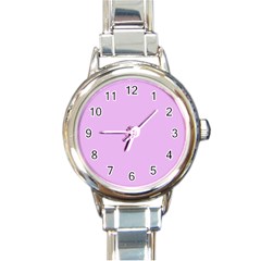 Baby Purple Round Italian Charm Watch by snowwhitegirl