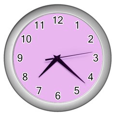 Baby Purple Wall Clocks (silver)  by snowwhitegirl