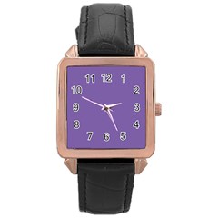 Purple Star Rose Gold Leather Watch  by snowwhitegirl