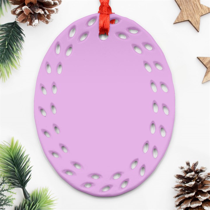 Pink Flowers Ornament (Oval Filigree)