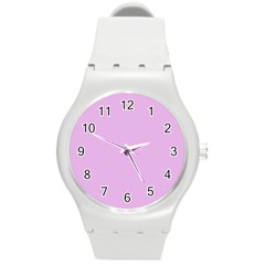 Pink Flowers Round Plastic Sport Watch (m) by snowwhitegirl