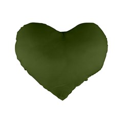 Earth Green Standard 16  Premium Flano Heart Shape Cushions by snowwhitegirl