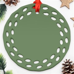 Army Green Round Filigree Ornament (two Sides) by snowwhitegirl