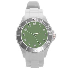 Army Green Round Plastic Sport Watch (L)