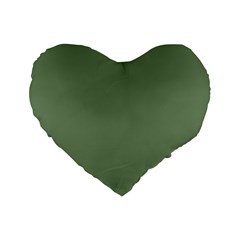 Army Green Standard 16  Premium Heart Shape Cushions by snowwhitegirl