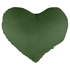 Army Green Large 19  Premium Heart Shape Cushions