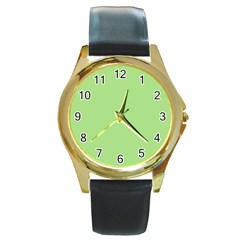 Pistachio Taste Round Gold Metal Watch by snowwhitegirl