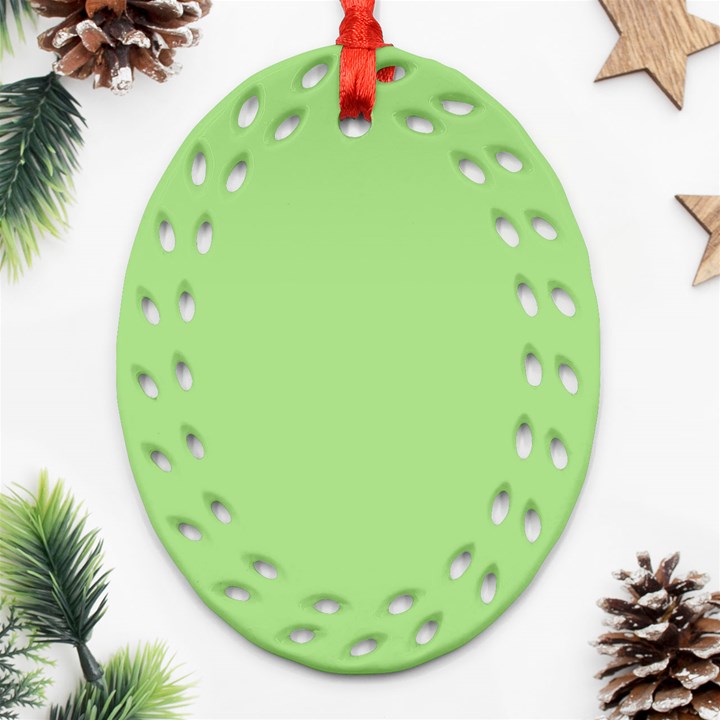 Pistachio Taste Oval Filigree Ornament (Two Sides)