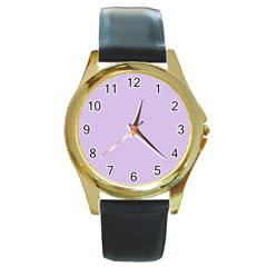 Baby Lilac Round Gold Metal Watch by snowwhitegirl