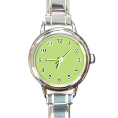 Grassy Green Round Italian Charm Watch by snowwhitegirl