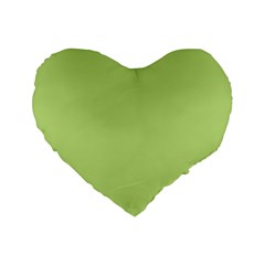 Grassy Green Standard 16  Premium Heart Shape Cushions by snowwhitegirl