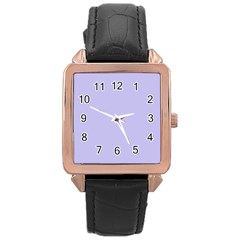 Violet Sweater Rose Gold Leather Watch  by snowwhitegirl