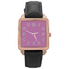 Silly Purple Rose Gold Leather Watch  by snowwhitegirl