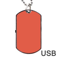 Dark Papaya Dog Tag Usb Flash (two Sides) by snowwhitegirl