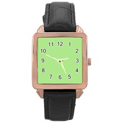 Meadow Green Rose Gold Leather Watch  by snowwhitegirl