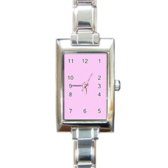 Soft Pink Rectangle Italian Charm Watch by snowwhitegirl